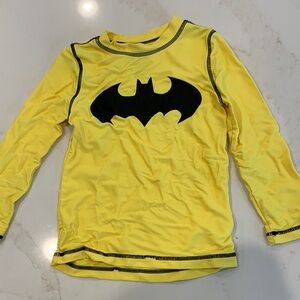Batman Kids 3T Preloved Yellow and Black Swim Long-Sleeve Rashguard